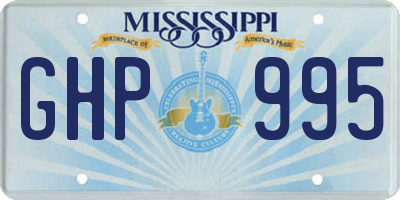 MS license plate GHP995