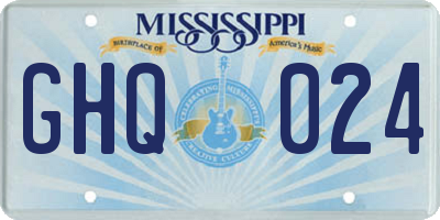 MS license plate GHQ024