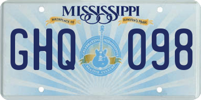 MS license plate GHQ098