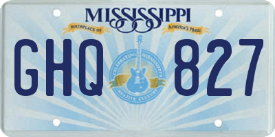 MS license plate GHQ827