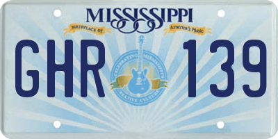 MS license plate GHR139