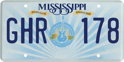 MS license plate GHR178