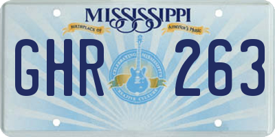 MS license plate GHR263