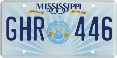 MS license plate GHR446