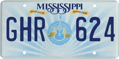 MS license plate GHR624