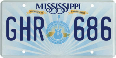 MS license plate GHR686