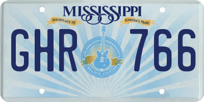 MS license plate GHR766