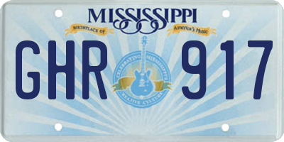 MS license plate GHR917
