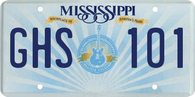 MS license plate GHS101
