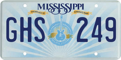 MS license plate GHS249