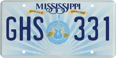 MS license plate GHS331