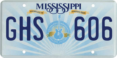 MS license plate GHS606