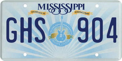 MS license plate GHS904