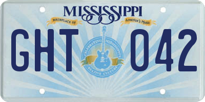 MS license plate GHT042