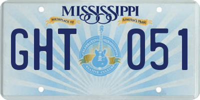 MS license plate GHT051