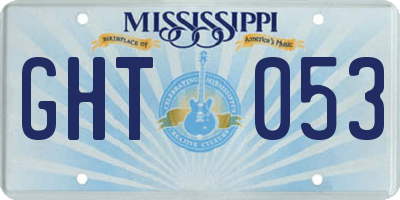 MS license plate GHT053