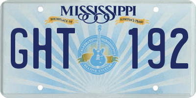 MS license plate GHT192