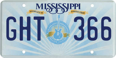 MS license plate GHT366