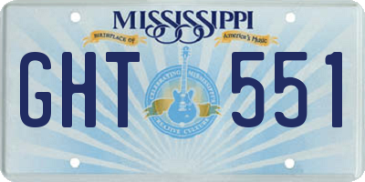 MS license plate GHT551