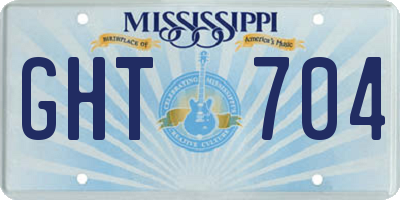 MS license plate GHT704
