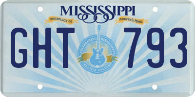 MS license plate GHT793