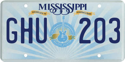 MS license plate GHU203