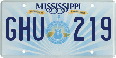 MS license plate GHU219
