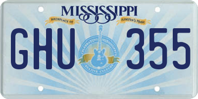 MS license plate GHU355