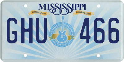 MS license plate GHU466