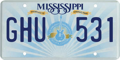 MS license plate GHU531