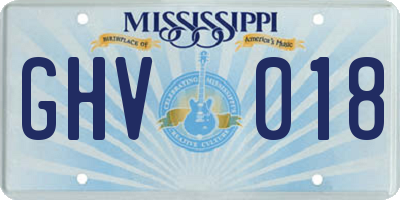 MS license plate GHV018