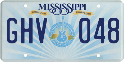MS license plate GHV048