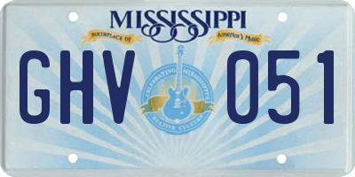 MS license plate GHV051