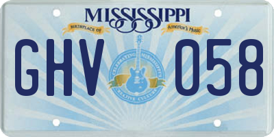 MS license plate GHV058