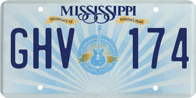 MS license plate GHV174