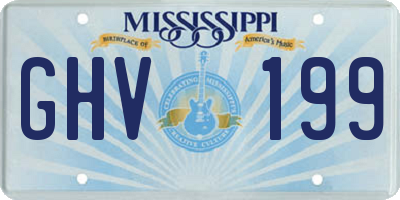 MS license plate GHV199