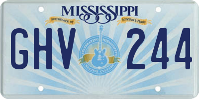 MS license plate GHV244