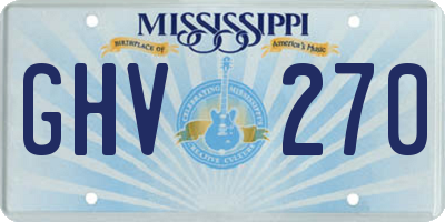MS license plate GHV270