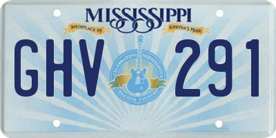 MS license plate GHV291