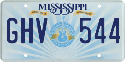 MS license plate GHV544