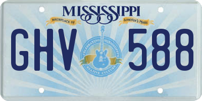 MS license plate GHV588