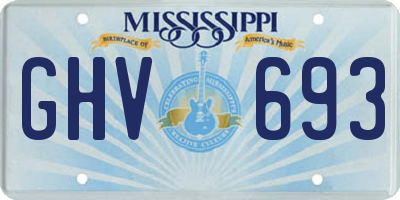 MS license plate GHV693