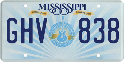 MS license plate GHV838