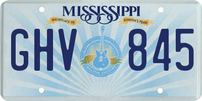 MS license plate GHV845