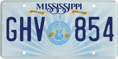MS license plate GHV854