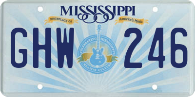 MS license plate GHW246