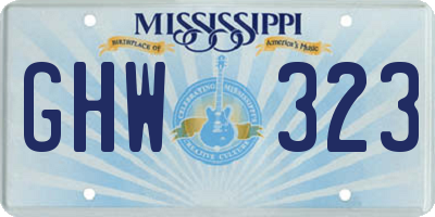 MS license plate GHW323