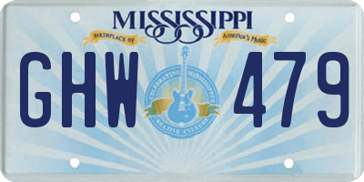 MS license plate GHW479