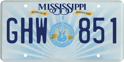 MS license plate GHW851