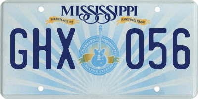 MS license plate GHX056